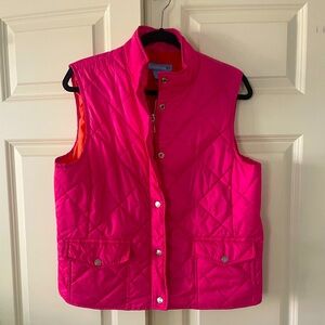 Hot Pink/Orange Quilted Vest, M/L